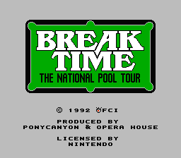 Break Time: The National Pool Tour title screenshot